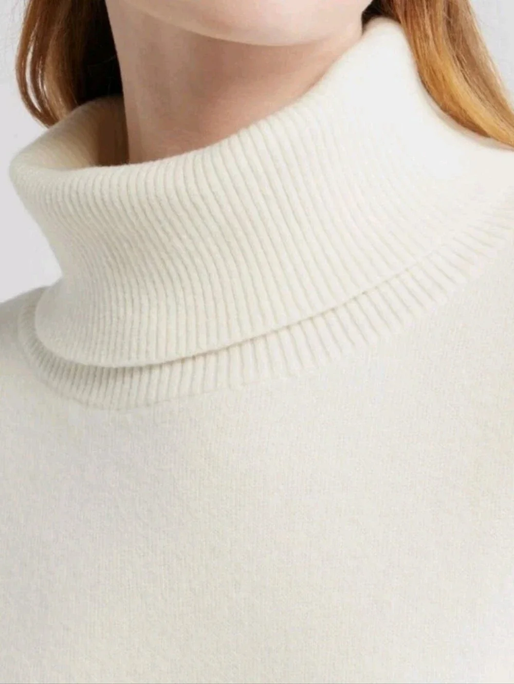 Free People Size Large Sigma Lambs Wool Blend Ivory Turtleneck Sweater  $168